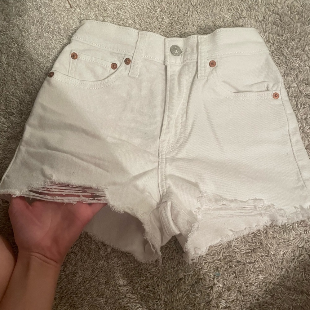 White Levis Denim Shorts